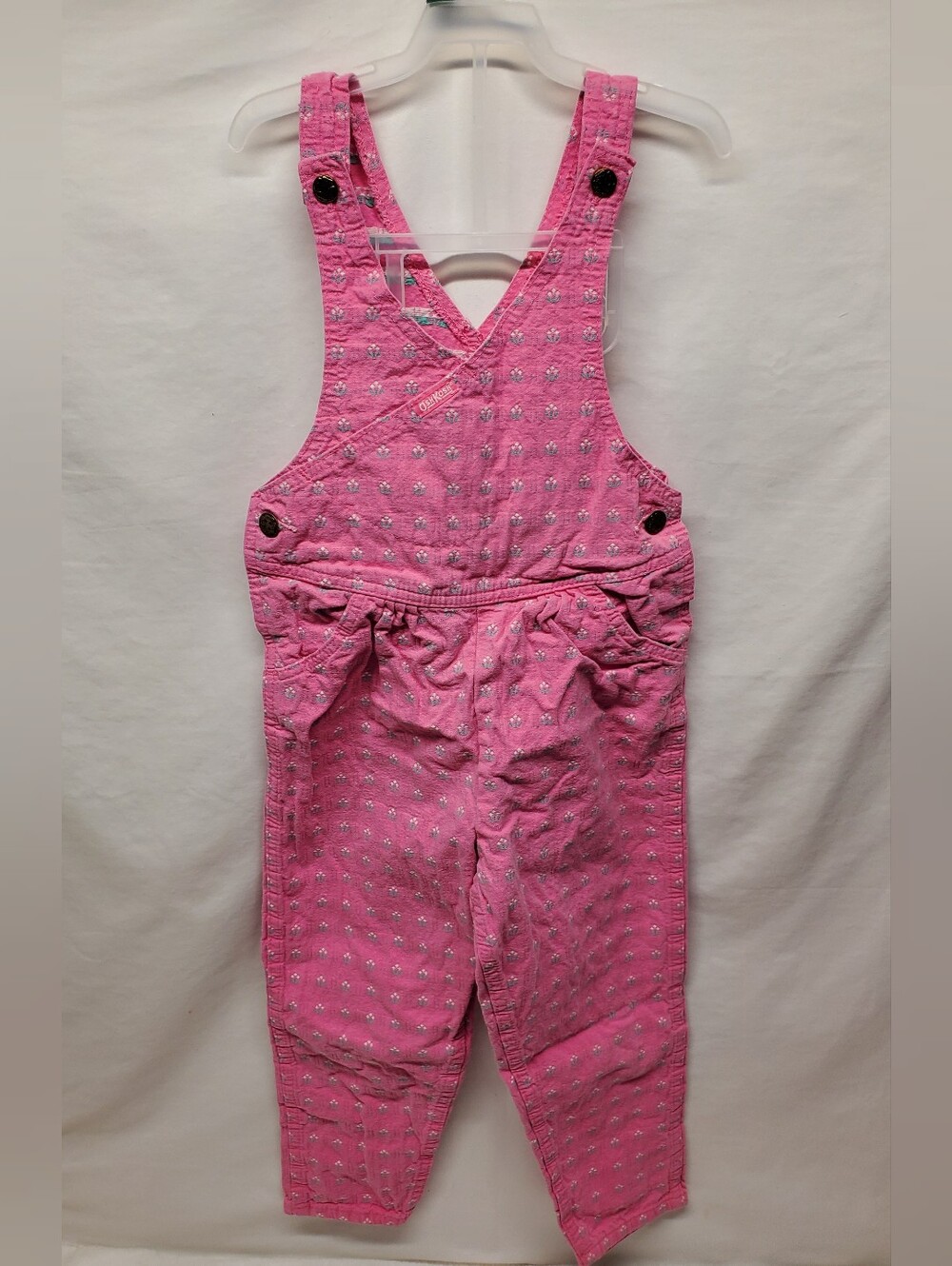 Vintage oshkosh Overalls rare print y2k pink with floral print 80s